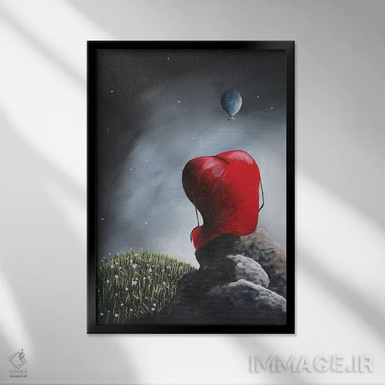 تابلو دکوراتیو برای تو ای عشق من اثر سالن هنری مون لایت - نمای قابدار مشکی