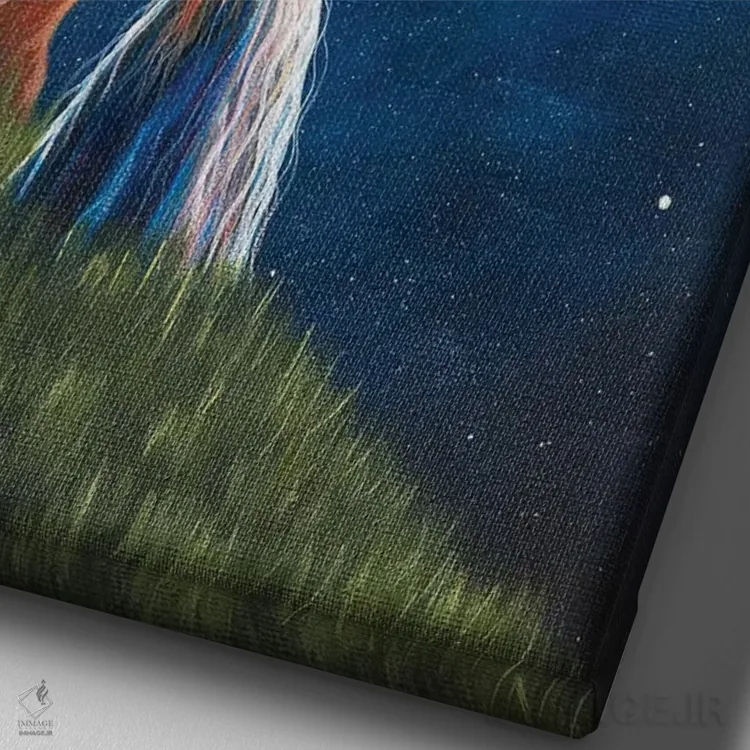 تابلو دکوراتیو نگهبان نور اثر سالن هنری مون لایت - نمای نزدیک بافت بوم