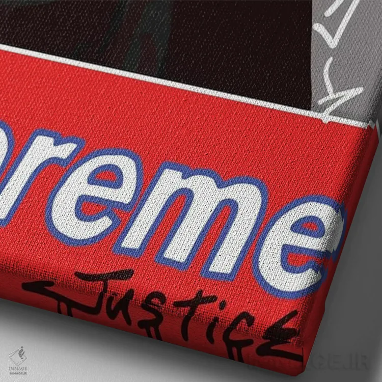 تابلو دکوراتیو "عدالت برتر" اثر آرم آف کاسو - نمای نزدیک بافت بوم