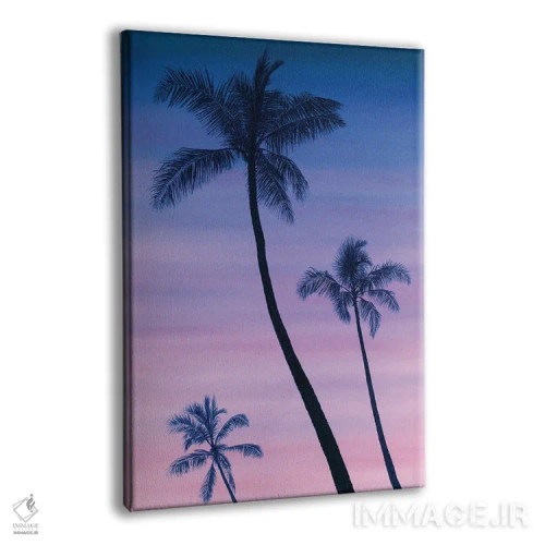 تابلو دکوراتیو "غروب کنار نخل ها" اثر مارلن ژانس - نمای پرسپکتیو محصول