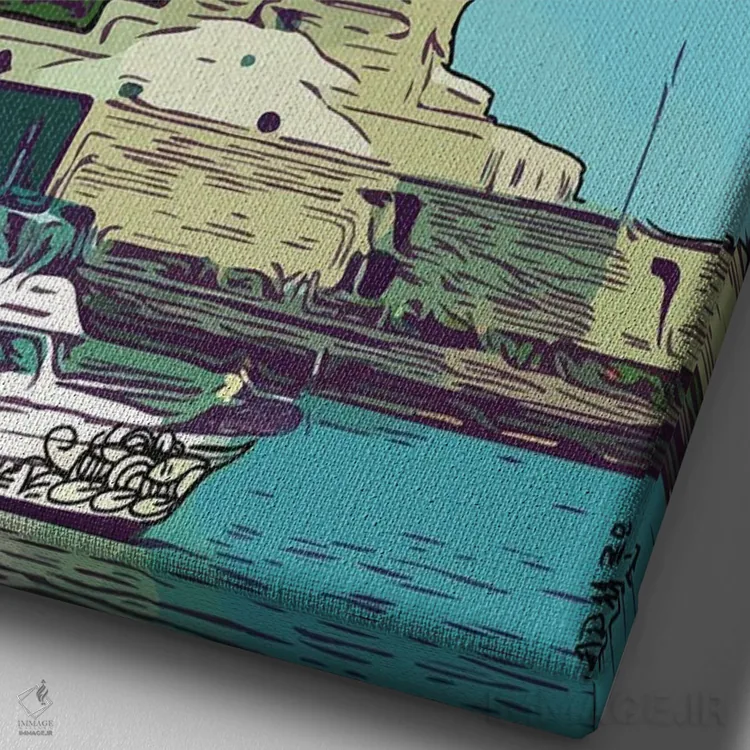 تابلو دکوراتیو "مجسمه آزادی" اثر آرم آف کاسو - نمای نزدیک بافت بوم