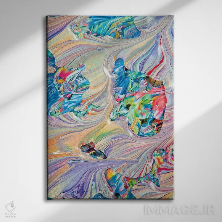 تابلو انتزاعی "بدون عنوان ۱۸" اثر مارک لاوجوی - نمای روبهرو روی دیوار