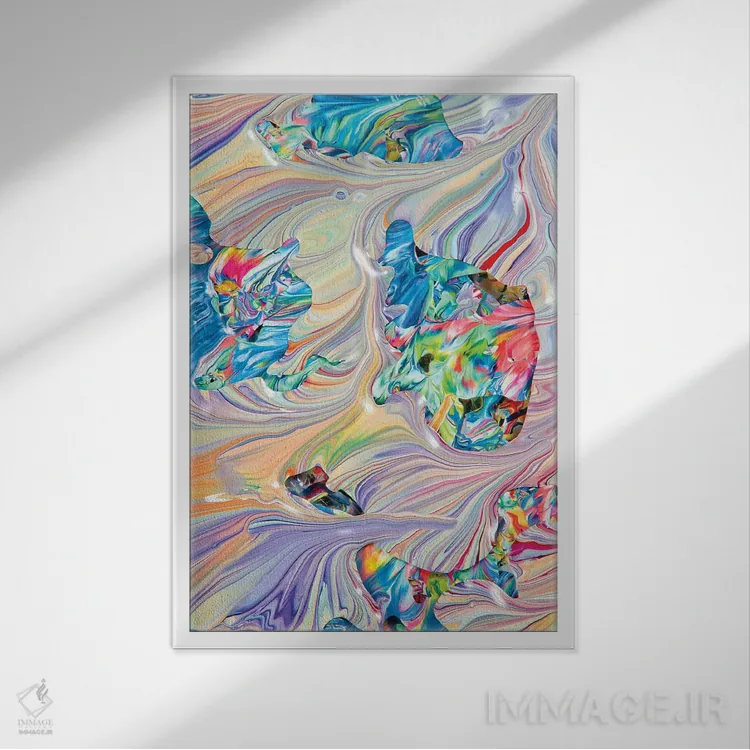 تابلو انتزاعی "بدون عنوان ۱۸" اثر مارک لاوجوی - نمای قابدار سفید