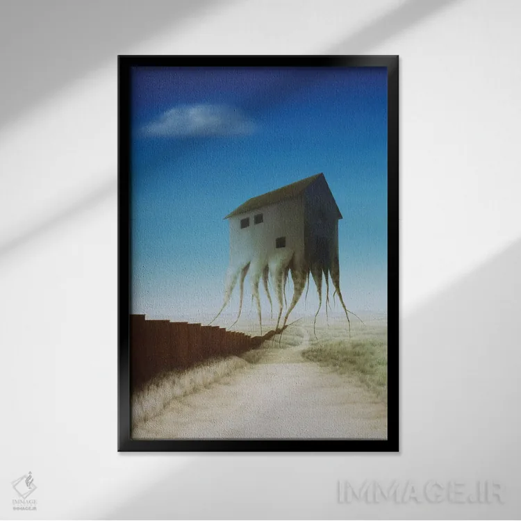 تابلو دکوراتیو "ریشه های قوی تر" اثر مارلن ژانس - نمای قابدار مشکی