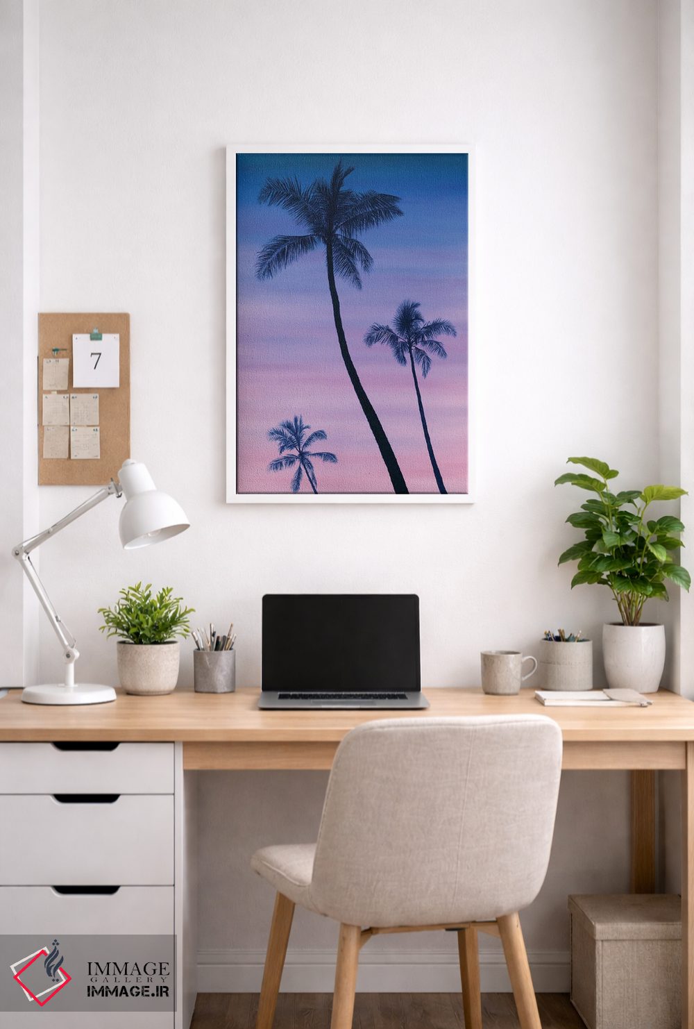 تابلو دکوراتیو "غروب کنار نخل ها" اثر مارلن ژانس - D4W