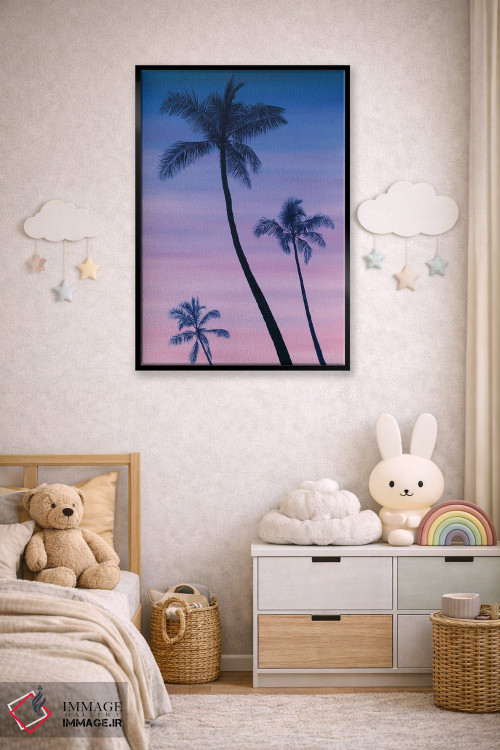 تابلو دکوراتیو "غروب کنار نخل ها" اثر مارلن ژانس - D5B