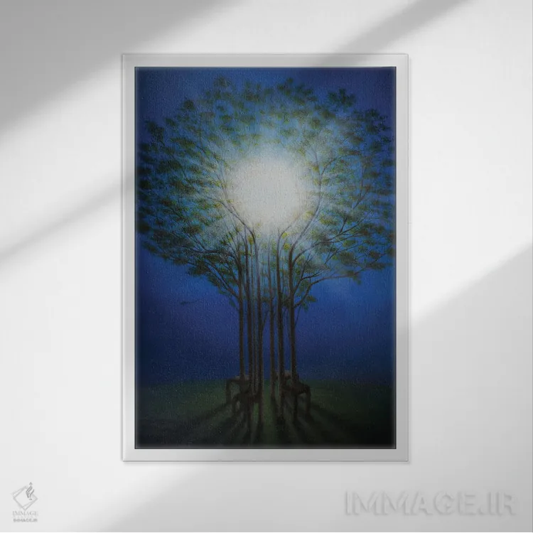 تابلو دکوراتیو "خورشید یکسان برای همه" اثر مارلن ژانس - نمای قابدار سفید