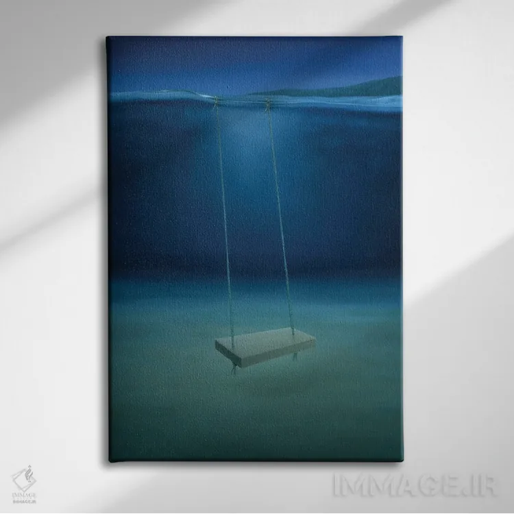 تابلو دکوراتیو "تاب" اثر مارلن ژانس - نمای روبهرو روی دیوار