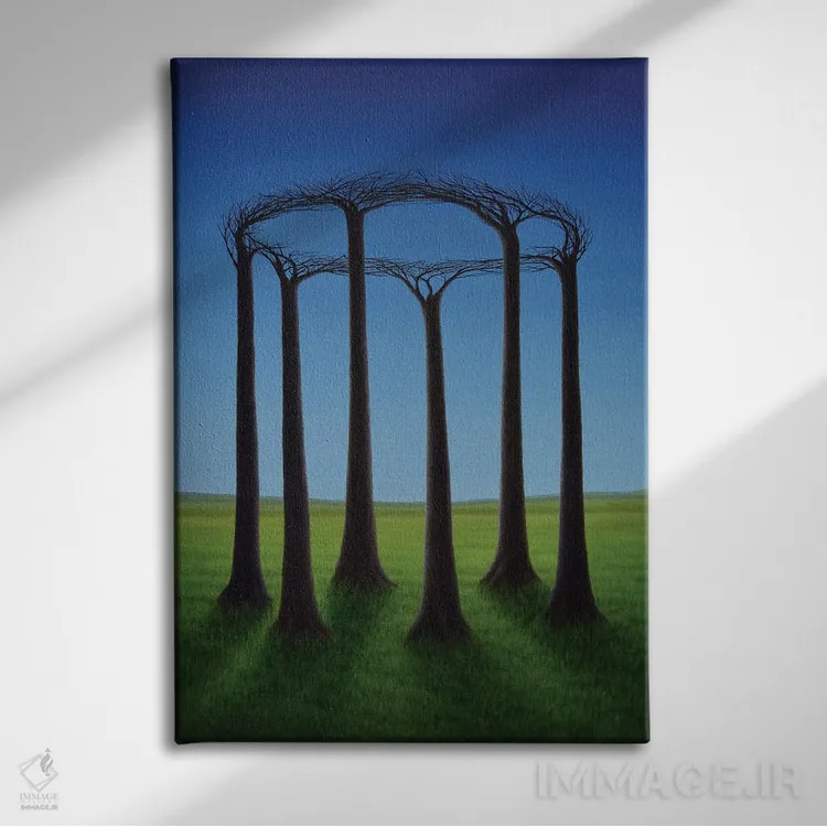 تابلو دکوراتیو "نظم نوین" اثر مارلن ژانس - نمای روبهرو روی دیوار