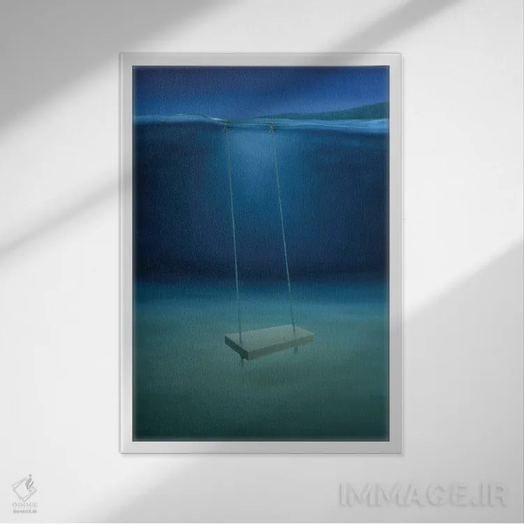 تابلو دکوراتیو "تاب" اثر مارلن ژانس - نمای قابدار سفید