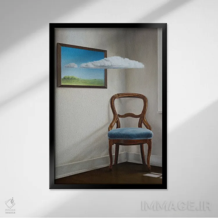 تابلو دکوراتیو "ابر واقعی من" اثر مارلن ژانس - نمای قابدار مشکی