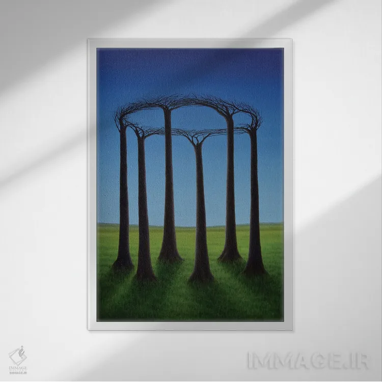 تابلو دکوراتیو "نظم نوین" اثر مارلن ژانس - نمای قابدار سفید