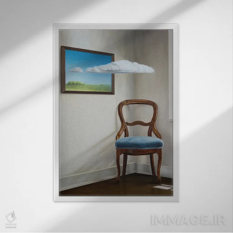تابلو دکوراتیو "ابر واقعی من" اثر مارلن ژانس - نمای قابدار سفید