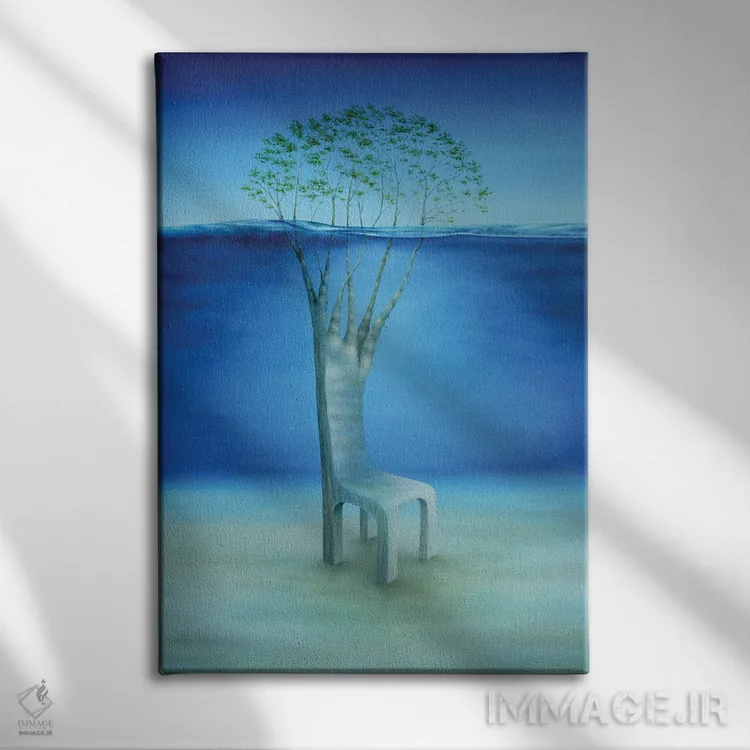 تابلو دکوراتیو "درختان جزیره" اثر مارلن ژانس - نمای روبهرو روی دیوار