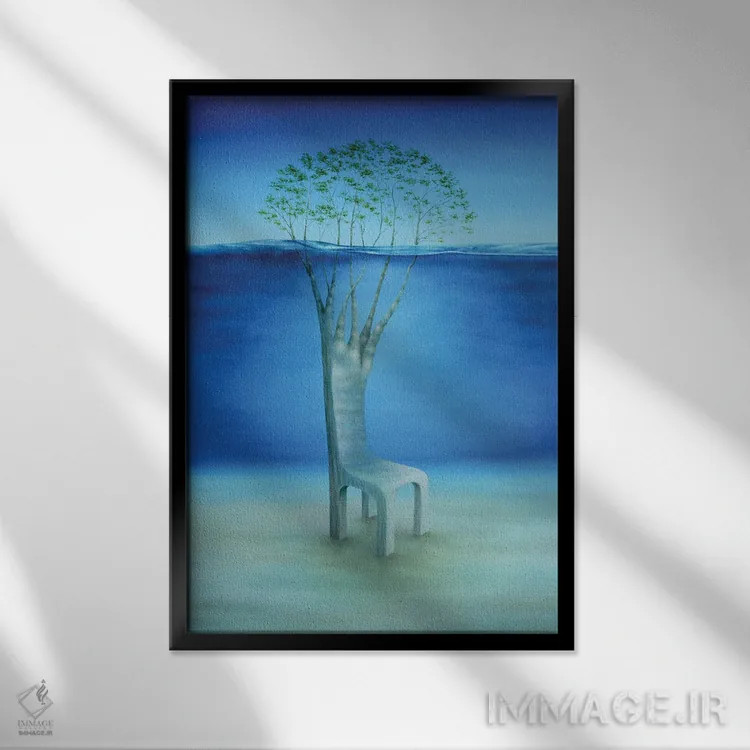 تابلو دکوراتیو "درختان جزیره" اثر مارلن ژانس - نمای قابدار مشکی