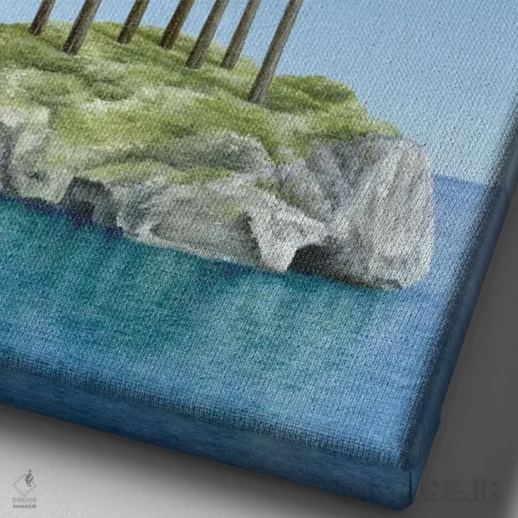 تابلو دکوراتیو "در آرامش جزیره ام" اثر مارلن ژانس - نمای نزدیک بافت بوم