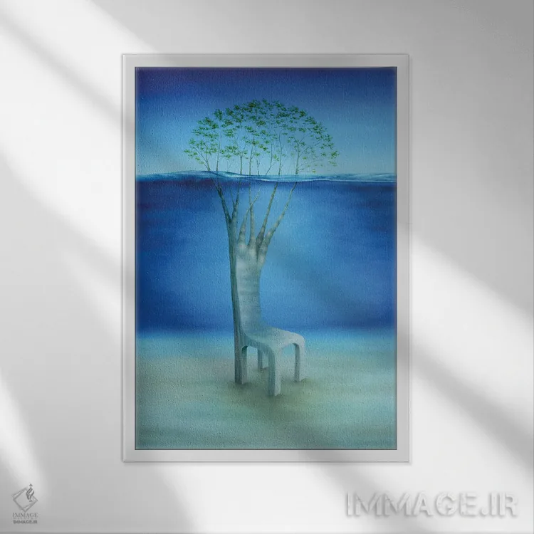 تابلو دکوراتیو "درختان جزیره" اثر مارلن ژانس - نمای قابدار سفید