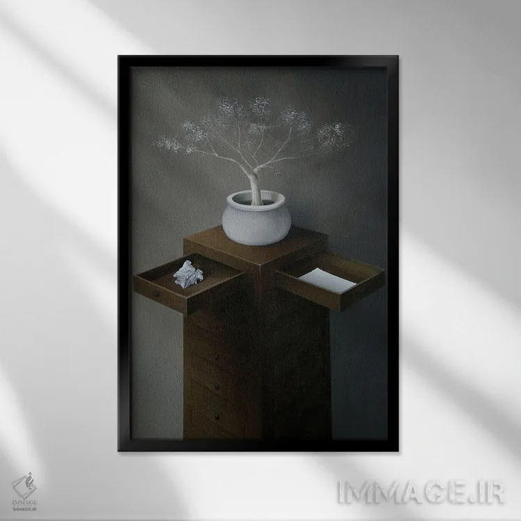 تابلو دکوراتیو "رشد" اثر مارلن ژانس - نمای قابدار مشکی