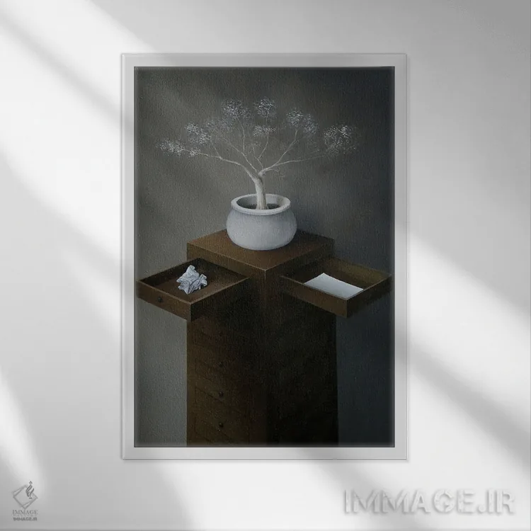 تابلو دکوراتیو "رشد" اثر مارلن ژانس - نمای قابدار سفید