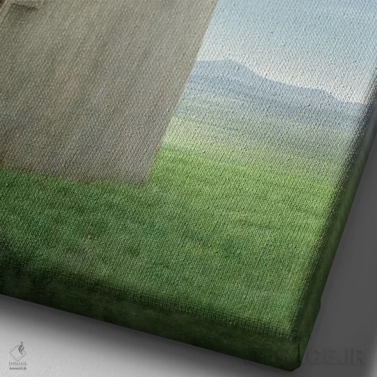 تابلو دکوراتیو "خانه روی تپه" اثر مارلن ژانس - نمای نزدیک بافت بوم