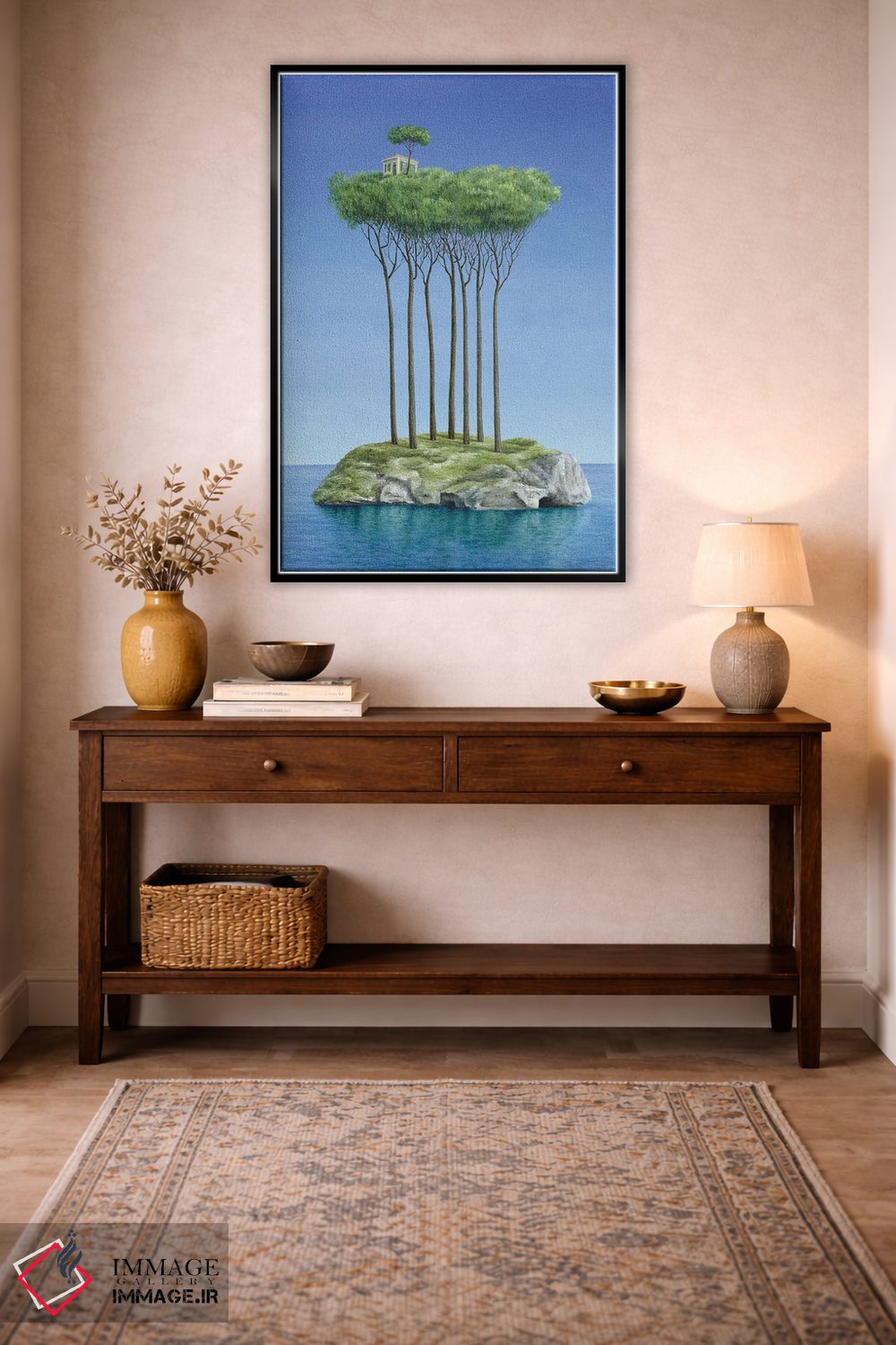 تابلو دکوراتیو "در آرامش جزیره ام" اثر مارلن ژانس - D4B