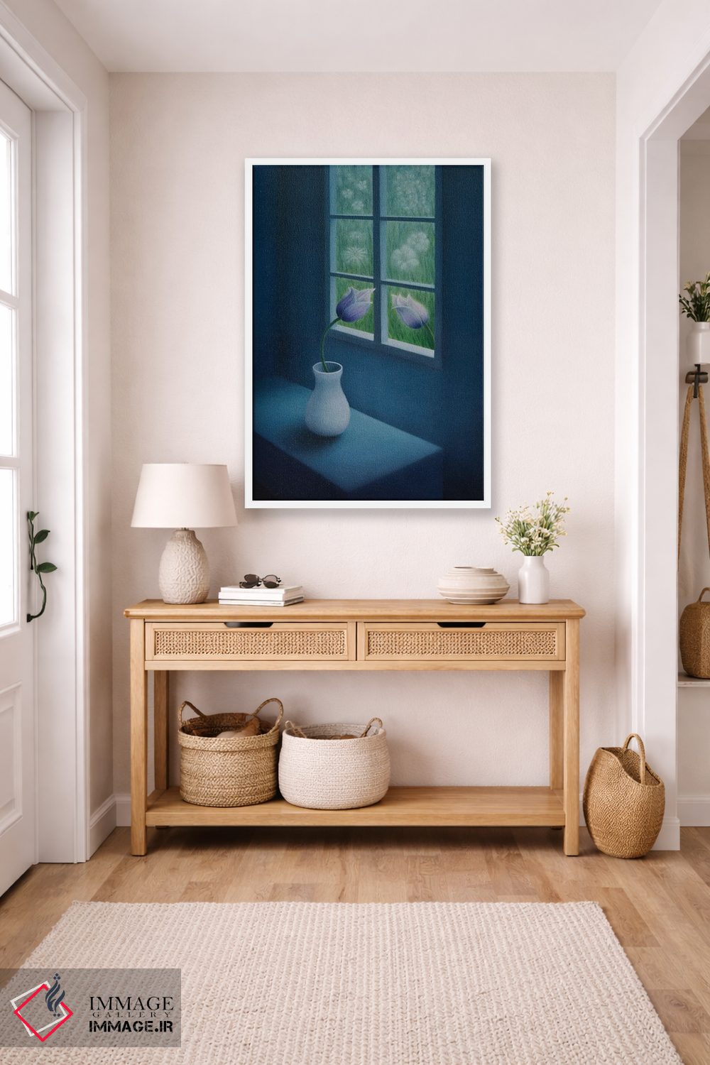 تابلو دکوراتیو "گل ها کنار پنجره" اثر مارلن ژانس - D5W