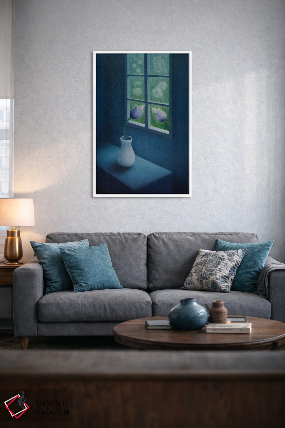 تابلو دکوراتیو "گل ها کنار پنجره" اثر مارلن ژانس - D3W