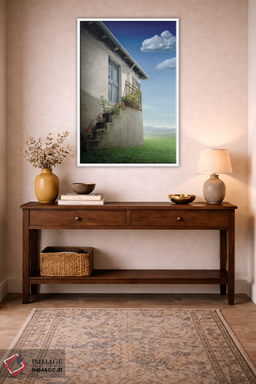 تابلو دکوراتیو "خانه روی تپه" اثر مارلن ژانس - D2W