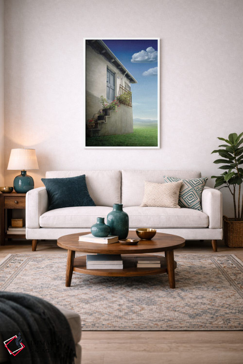 تابلو دکوراتیو "خانه روی تپه" اثر مارلن ژانس - D3W