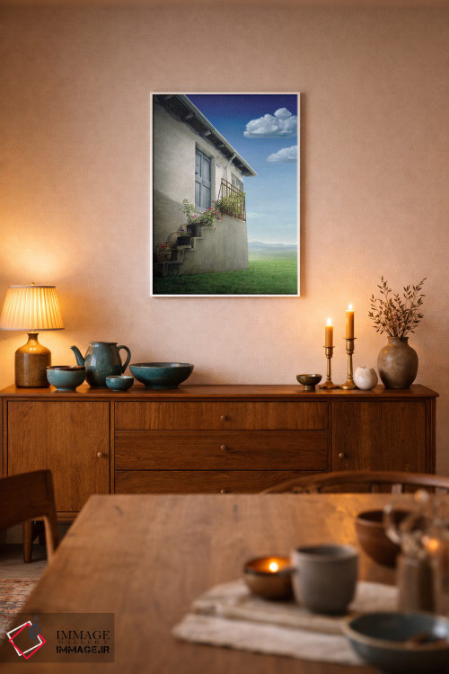 تابلو دکوراتیو "خانه روی تپه" اثر مارلن ژانس - D6W