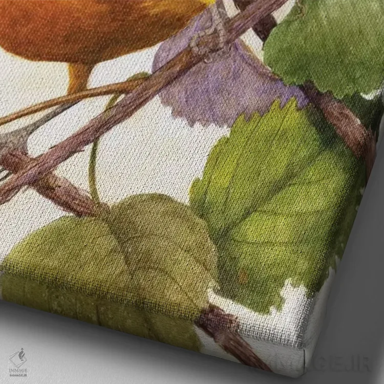 تابلو دکوراتیو "درخشش طلایی ۲" اثر مارسیا مچم - نمای نزدیک بافت بوم