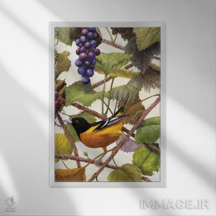 تابلو دکوراتیو "درخشش طلایی ۲" اثر مارسیا مچم - نمای قابدار سفید