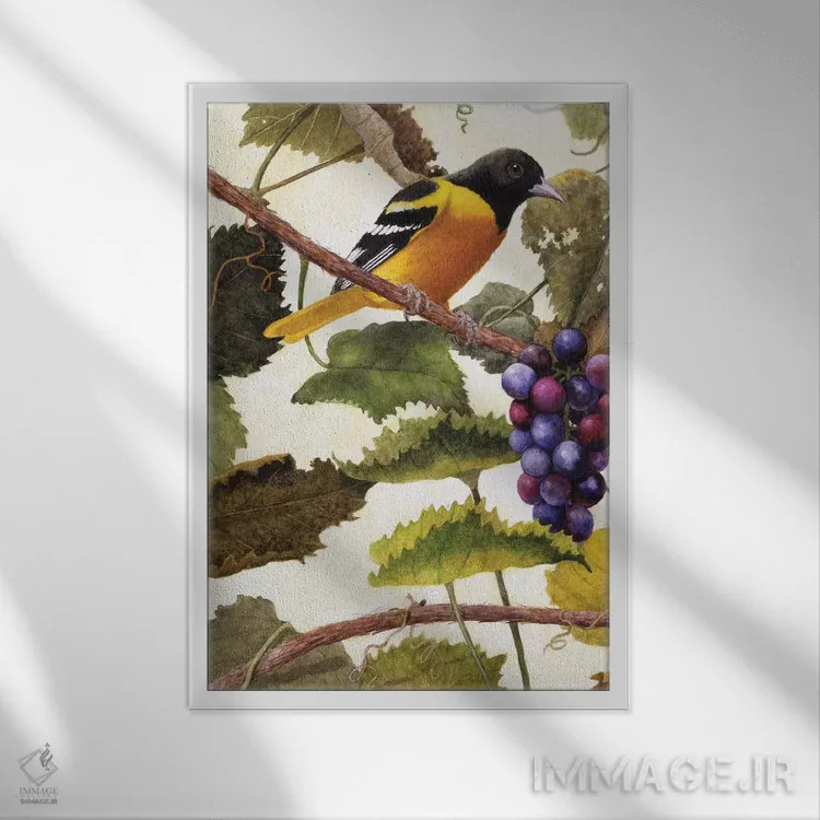 تابلو دکوراتیو "درخشش طلایی ۱" اثر مارسیا مچم - نمای قابدار سفید