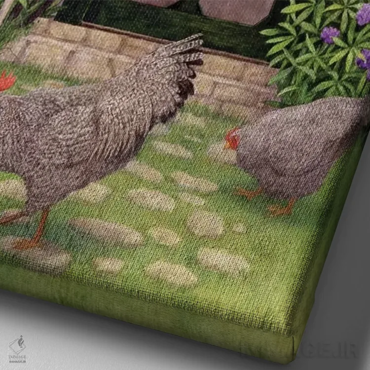 تابلو مدرن "گشت صبحگاهی ۱" اثر مارسیا مچم - نمای نزدیک بافت بوم