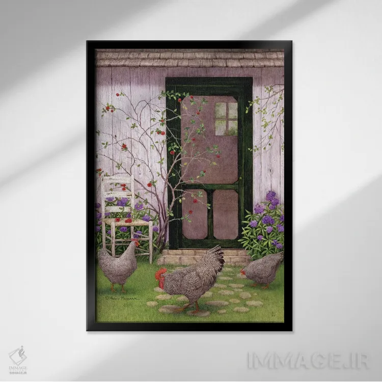 تابلو مدرن "گشت صبحگاهی ۱" اثر مارسیا مچم - نمای قابدار مشکی