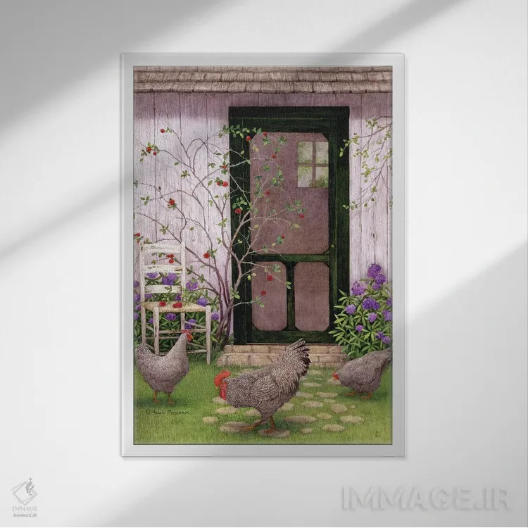 تابلو مدرن "گشت صبحگاهی ۱" اثر مارسیا مچم - نمای قابدار سفید