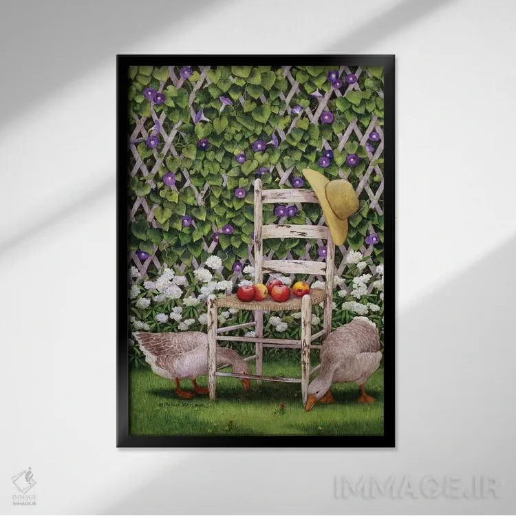 تابلو دکوراتیو "گشت صبحگاهی ۲" اثر مارسیا مچم - نمای قابدار مشکی