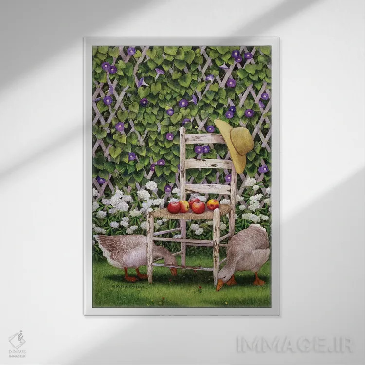 تابلو دکوراتیو "گشت صبحگاهی ۲" اثر مارسیا مچم - نمای قابدار سفید