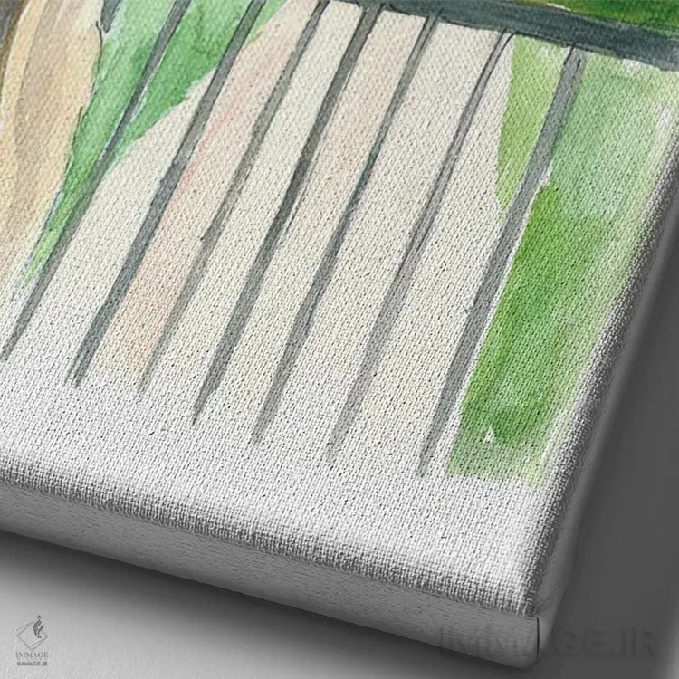 تابلو دکوراتیو "نمای شگفت انگیز بنای واشنگتن از بالکن" اثر مارکوس و مارتینا بلیشنر - نمای نزدیک بافت بوم