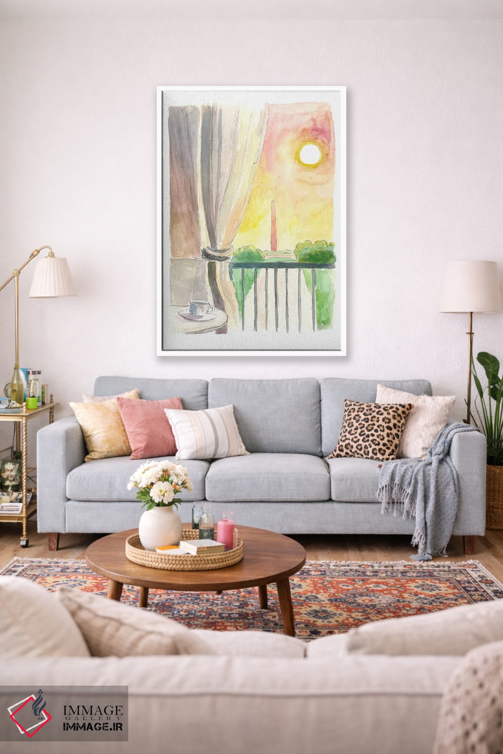 تابلو دکوراتیو "نمای شگفت انگیز بنای واشنگتن از بالکن" اثر مارکوس و مارتینا بلیشنر - D3W