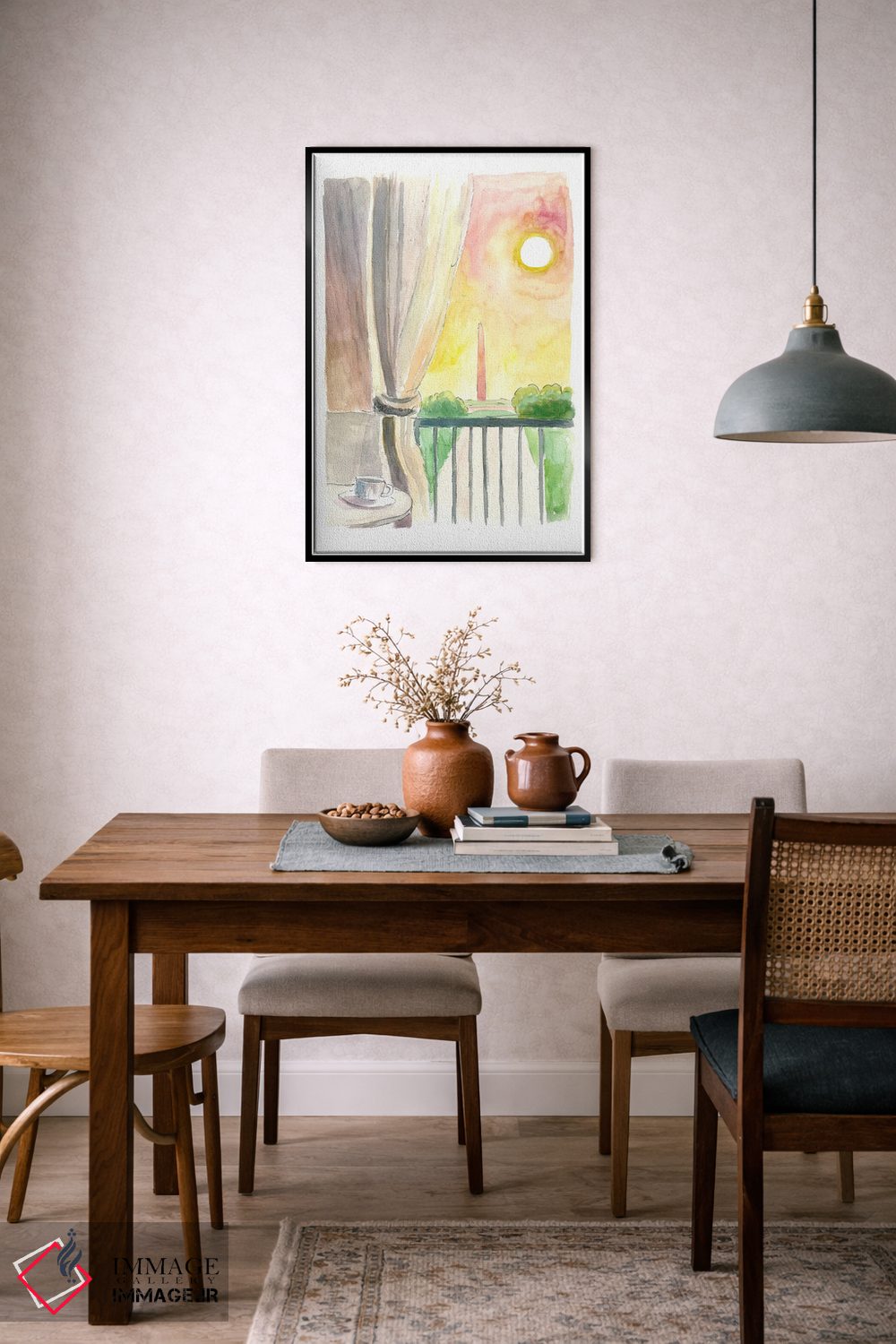 تابلو دکوراتیو "نمای شگفت انگیز بنای واشنگتن از بالکن" اثر مارکوس و مارتینا بلیشنر - D6B