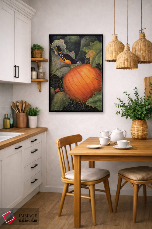 تابلو دکوراتیو "مرغ طلایی و کدو" اثر مارسیا مچم - D5B