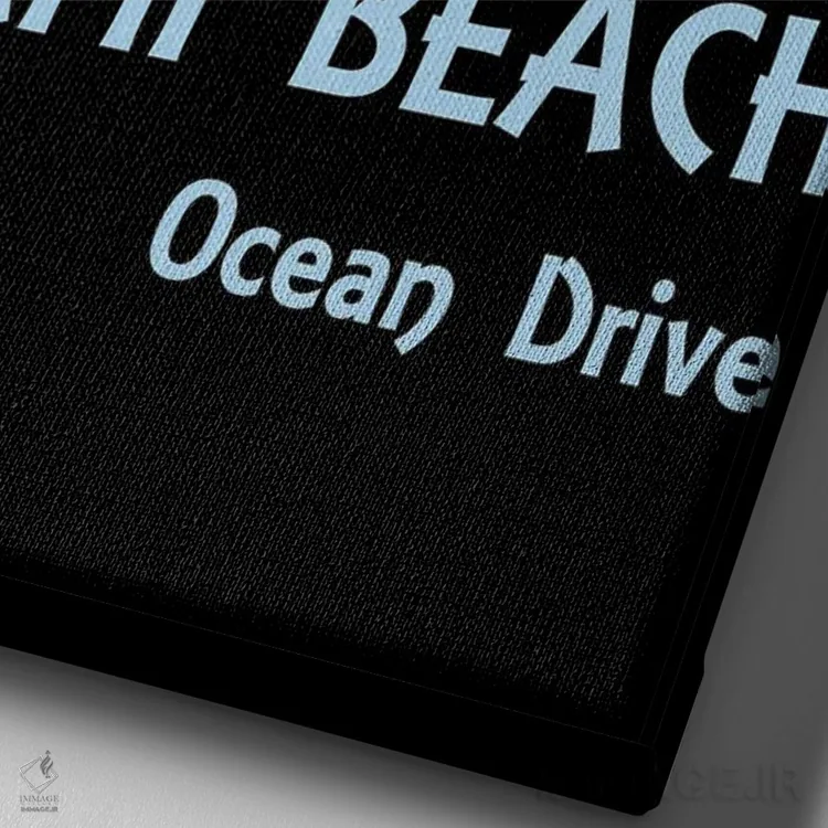 تابلو دکوراتیو پوستر اوشن درایو میامی بیچ اثر مارکوس و مارتینا بلیشنر - نمای نزدیک بافت بوم