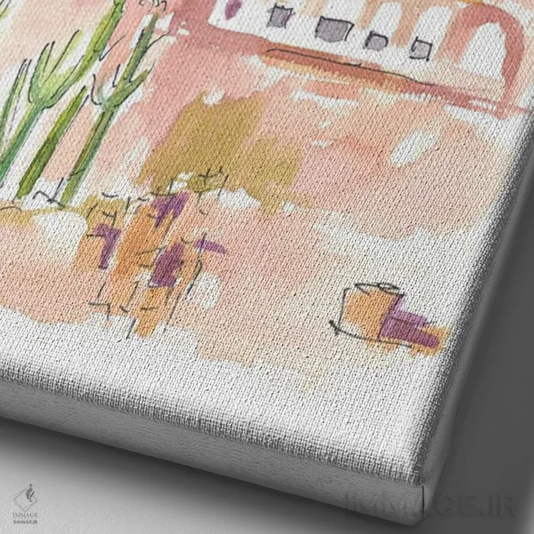 تابلو دکوراتیو دارالحجر کاخ تاریخی سنگی نزدیک صنعا یمن اثر مارکوس و مارتینا بلیشنر - نمای نزدیک بافت بوم