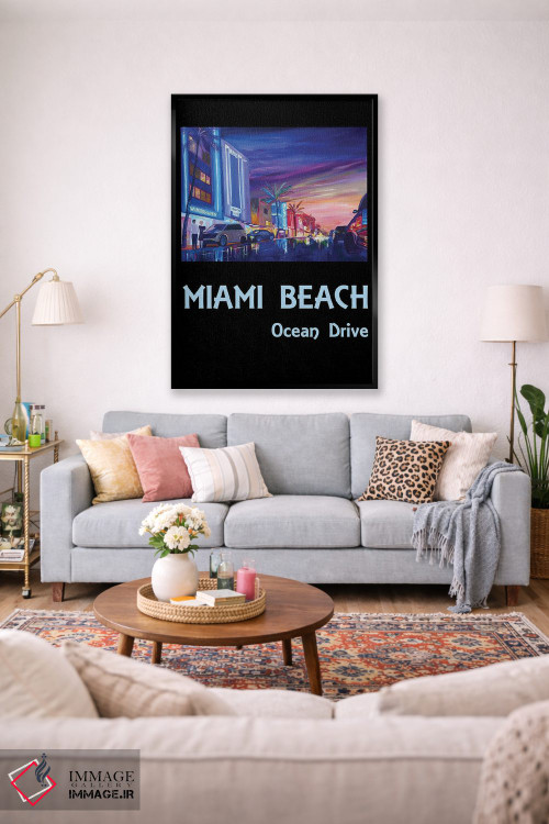 تابلو دکوراتیو پوستر اوشن درایو میامی بیچ اثر مارکوس و مارتینا بلیشنر - D1B
