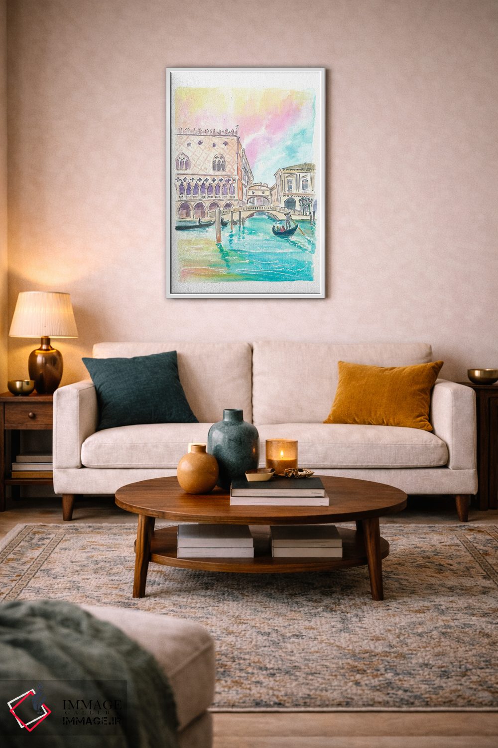 تابلو دکوراتیو نمای پل معروف آه ها در ونیز از سطح آب اثر مارکوس و مارتینا بلیشنر - D3W