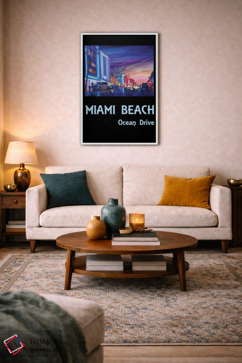 تابلو دکوراتیو پوستر اوشن درایو میامی بیچ اثر مارکوس و مارتینا بلیشنر - D2W