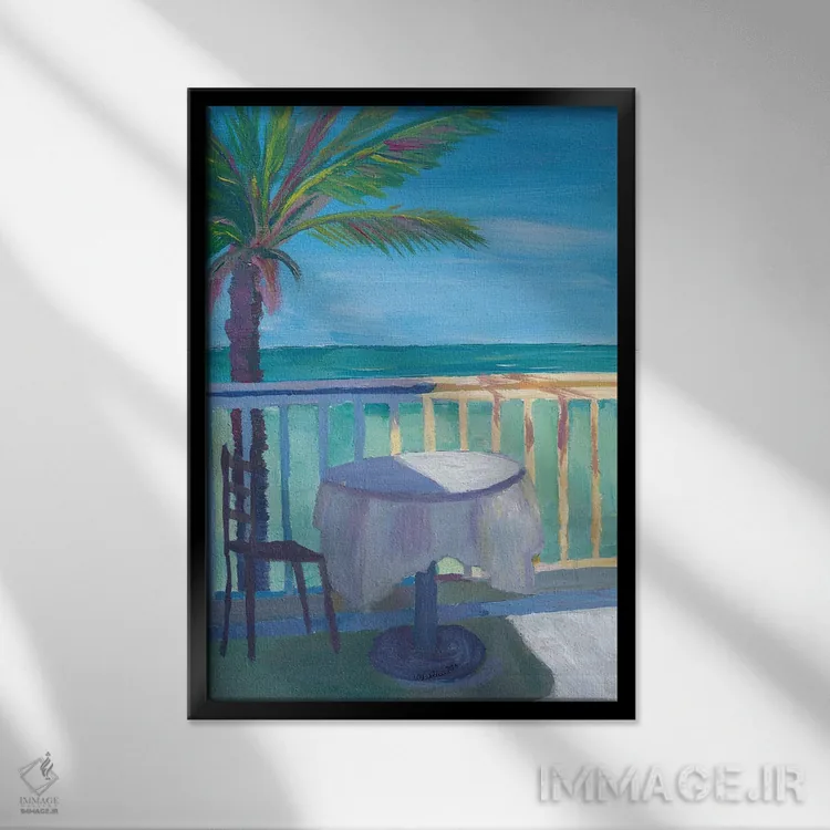 تابلو دکوراتیو پوستر رترو رویای کارائیب اثر مارکوس و مارتینا بلیشنر - نمای قابدار مشکی