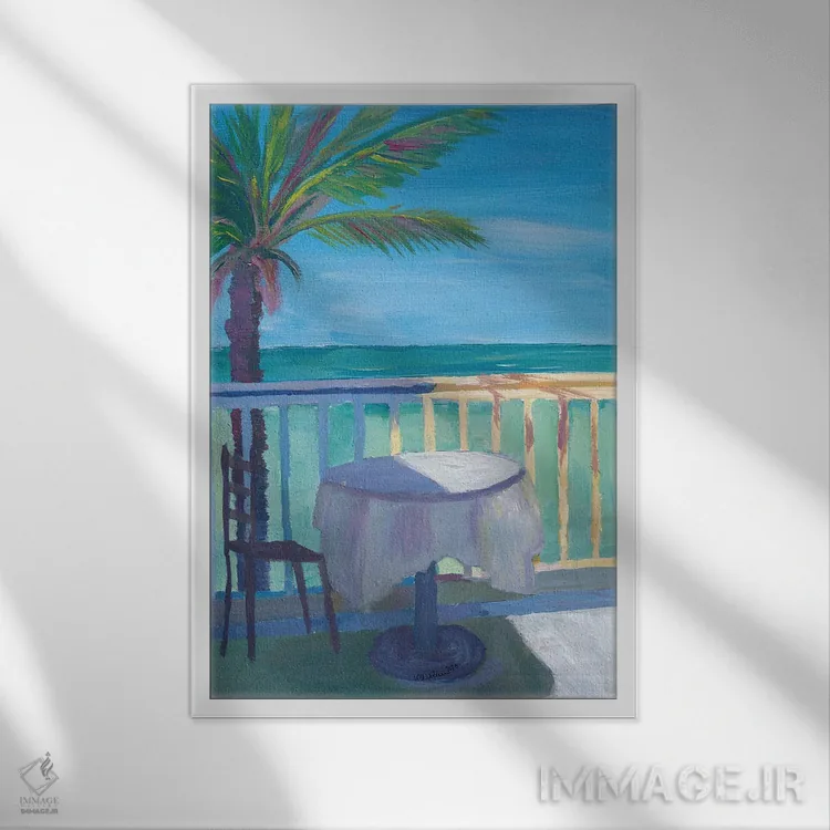 تابلو دکوراتیو پوستر رترو رویای کارائیب اثر مارکوس و مارتینا بلیشنر - نمای قابدار سفید