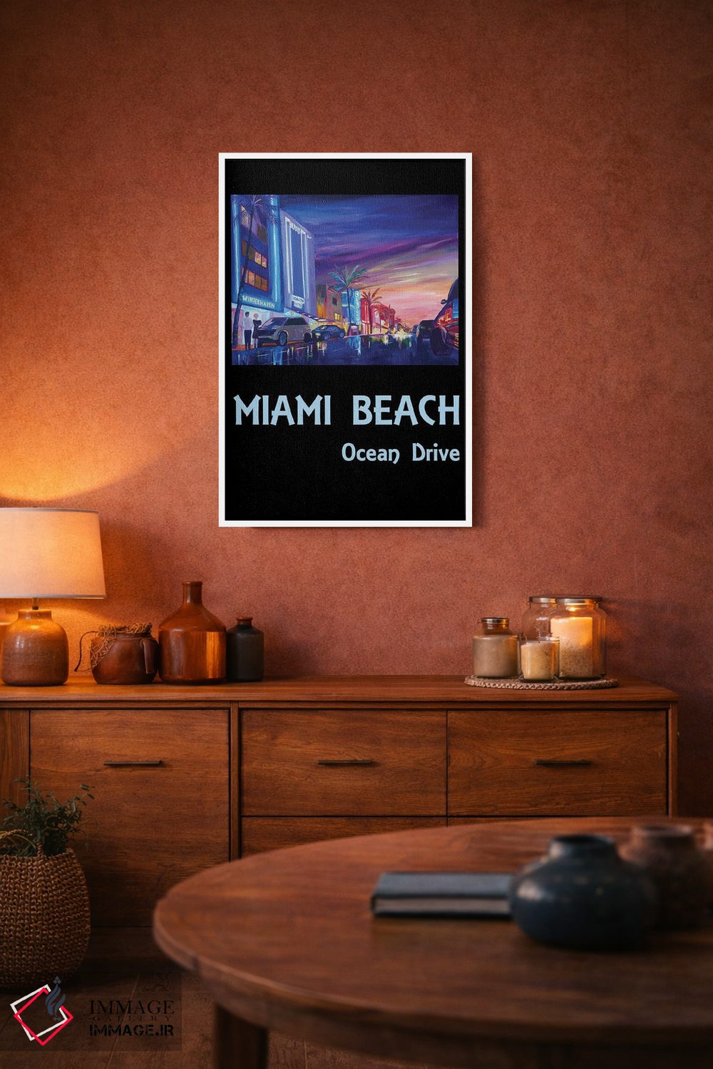 تابلو دکوراتیو پوستر اوشن درایو میامی بیچ اثر مارکوس و مارتینا بلیشنر - D3W